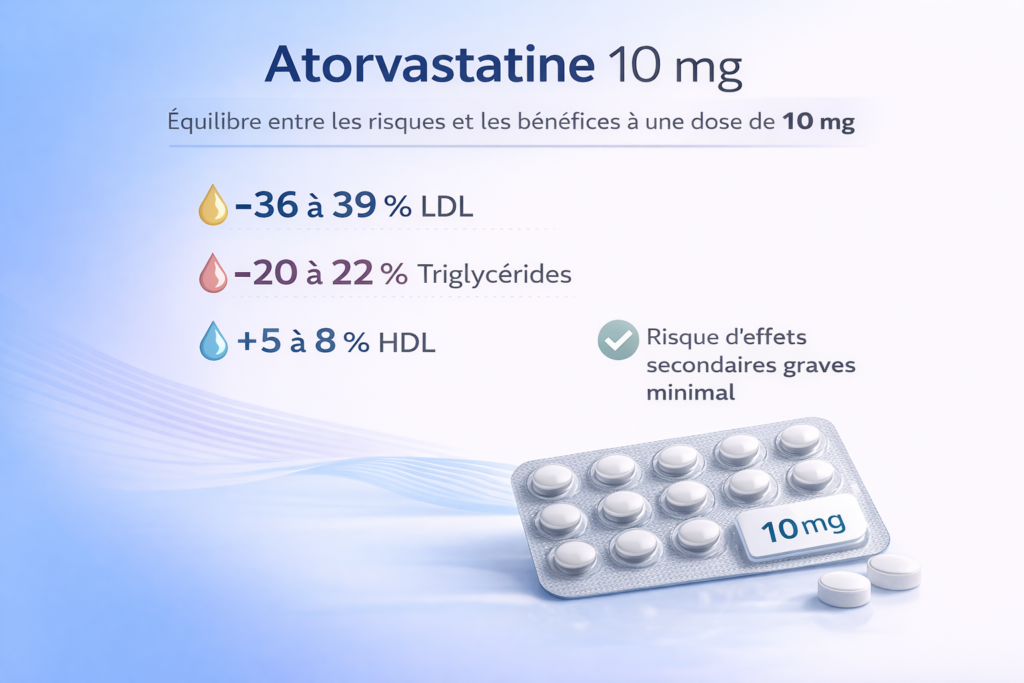 Équilibre entre les risques et les bénéfices à une dose de 10 mg