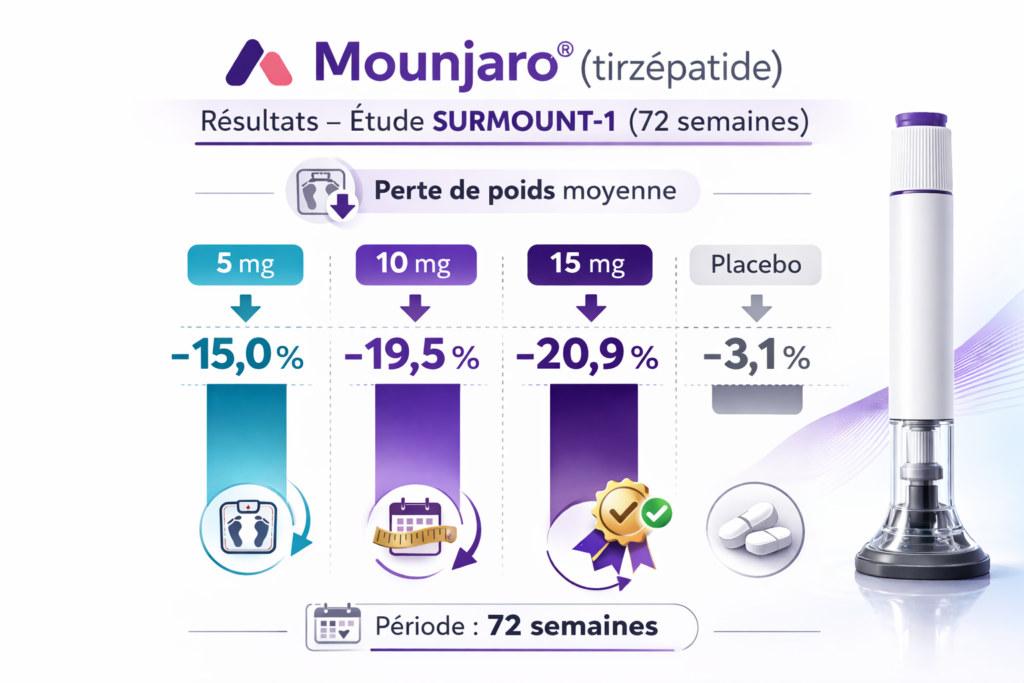 Résultats des essais cliniques SURMOUNT-1
